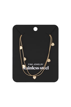 Double heart necklace - Gold color h5 Picture3