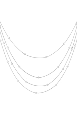 Dotty layers necklace - Silver color h5 