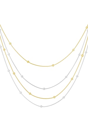 Collana a strati a pois - Colore oro e argento h5 