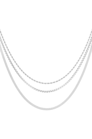 Collana texture stratificate - Colore argento h5 