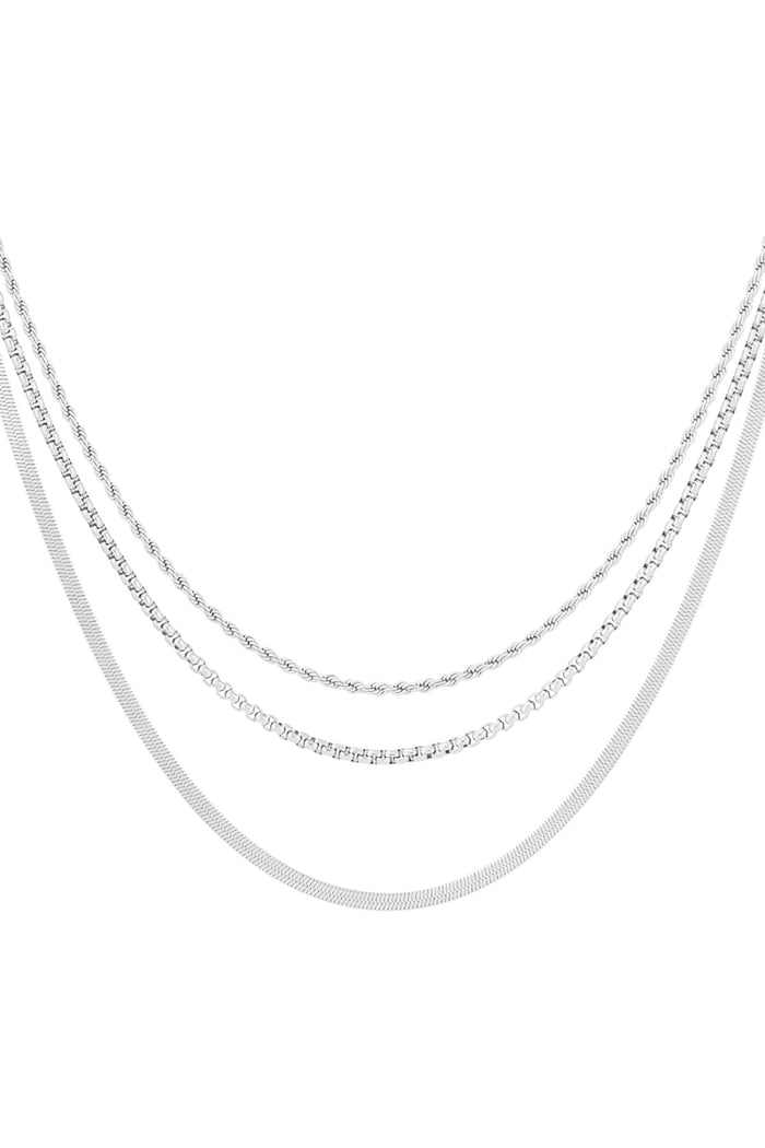 Collana texture stratificate - Colore argento 