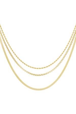 Layered textures necklace - Gold color h5 