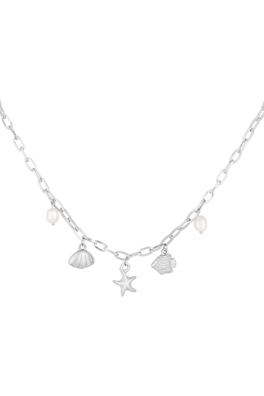 short necklace with beach charms