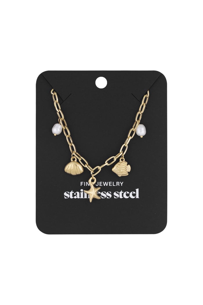 Short necklace with beach charms - Gold color Picture2