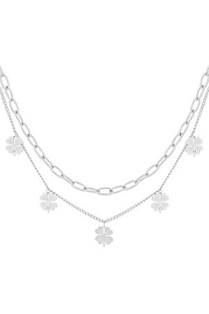 Collana portafortuna a strati - Colore argento h5 