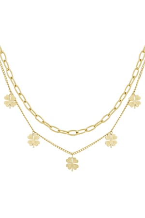 Layered luck necklace - Gold color h5 