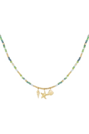 Necklace shell dream - Green gold color h5 