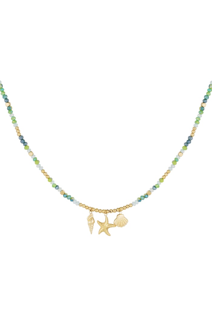 Necklace shell dream - Green gold color 