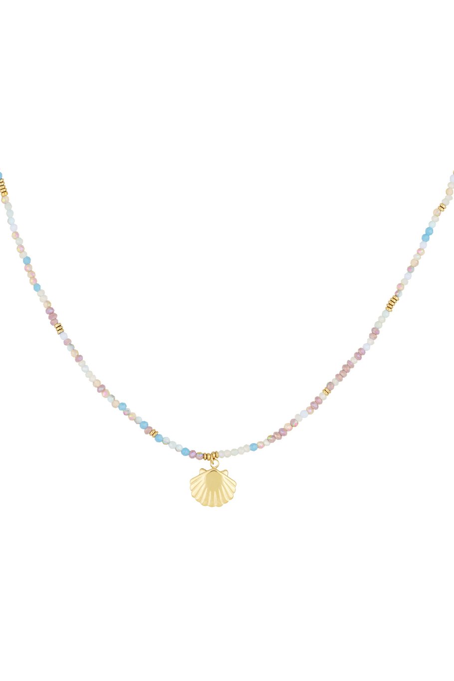 colorful shell necklace - blue