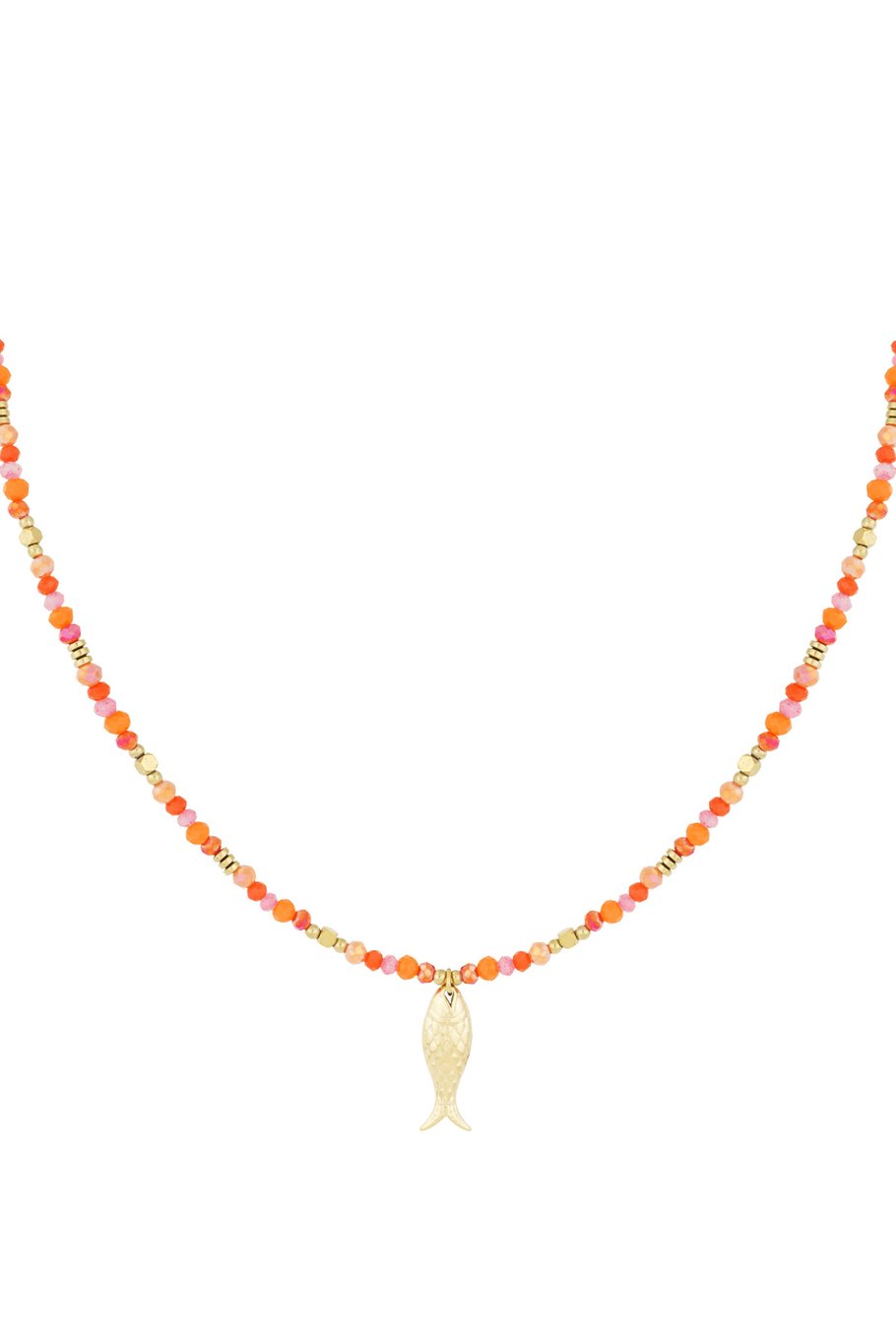 Fish & beads necklace - Fuchsia
