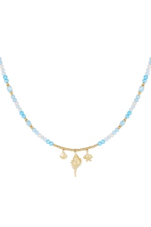 Necklace shell show - Blue gold color h5 