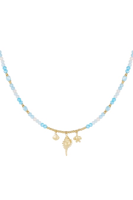 Necklace shell show - Blue gold color