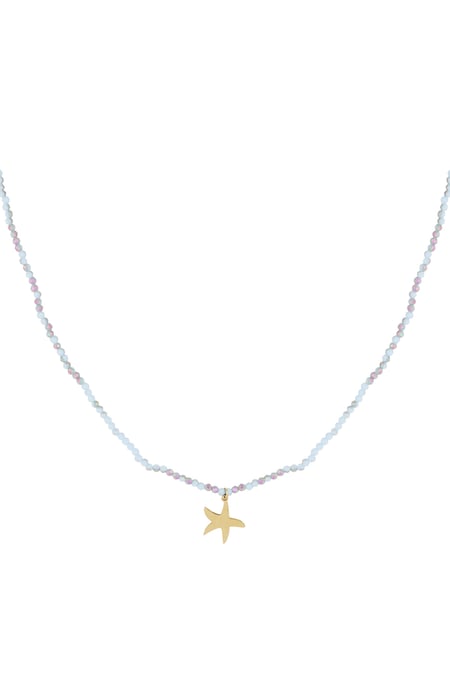 Necklace colorful starfish - Light blue 2