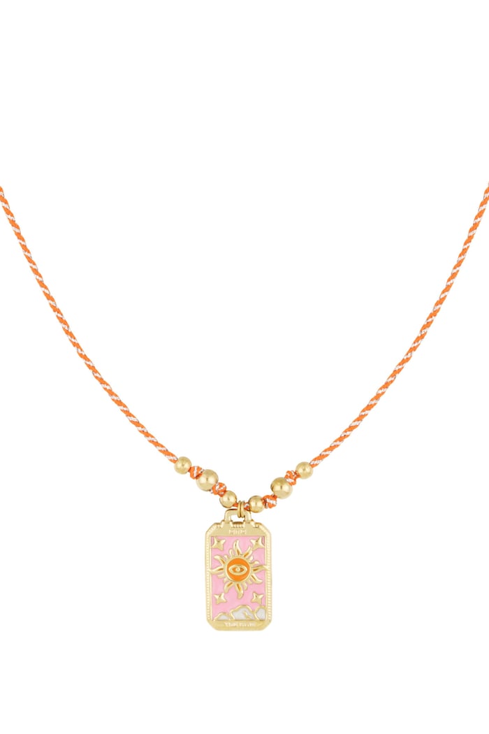 Collana con ciondolo Eclipse - Colore oro arancione 