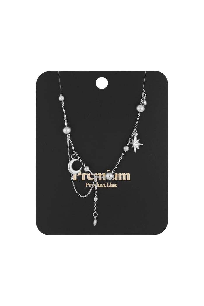 Necklace trendy moon - Silver color Picture3