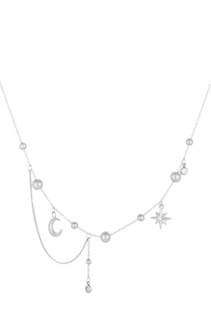 Necklace trendy moon - Silver color h5 