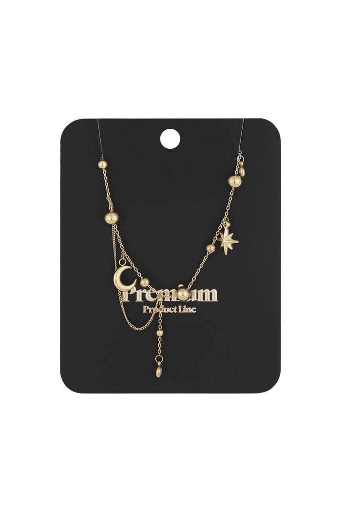 Necklace trendy moon - Gold color Picture3