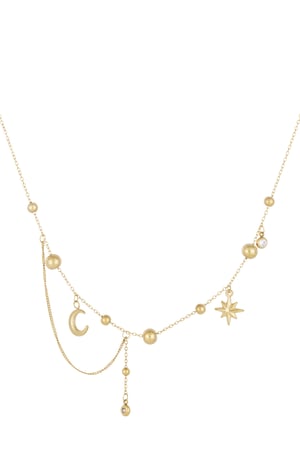 Necklace trendy moon - Gold color h5 