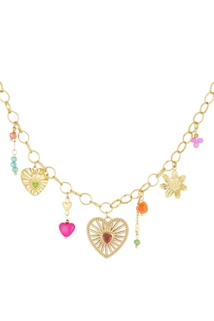 Charm necklace heart jam - Gold color h5 