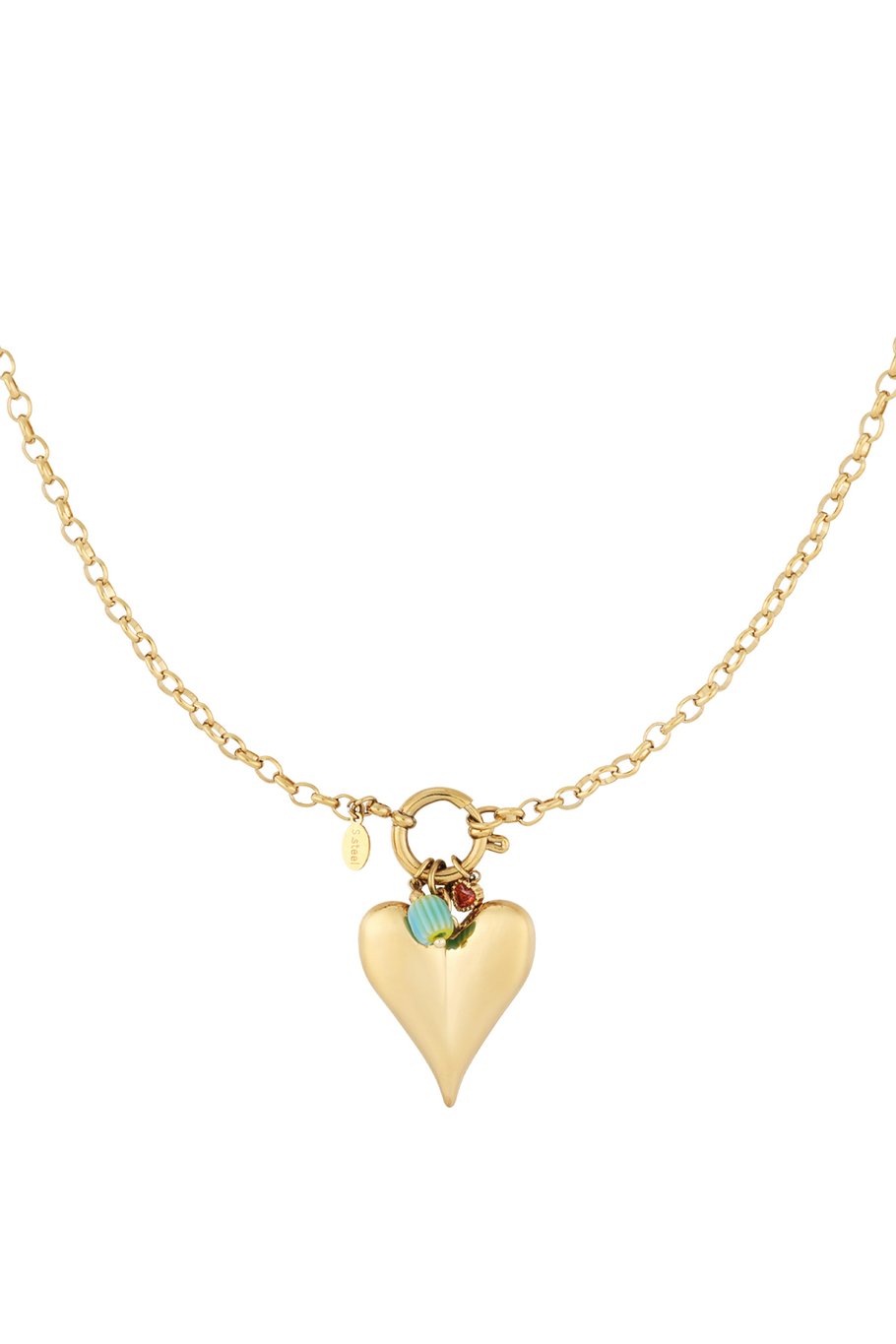 Big Heart Necklace - Gold Color 