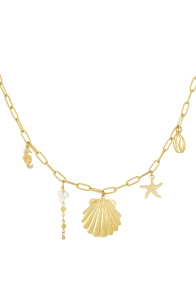 Large Beachy Necklace - Gold color h5 