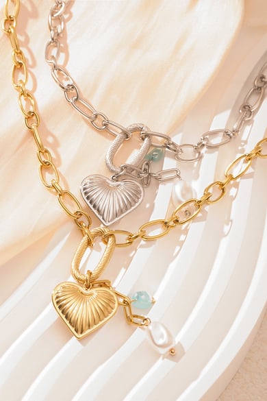 Heart Glow Necklace - Gold color h5 Picture6