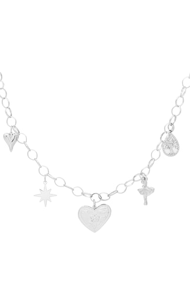 Heartfelt sparkle necklace - Silver color h5 