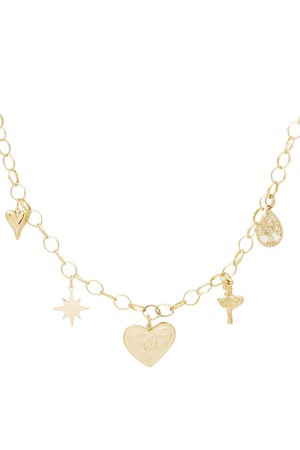 Heartfelt sparkle necklace - Gold color h5 