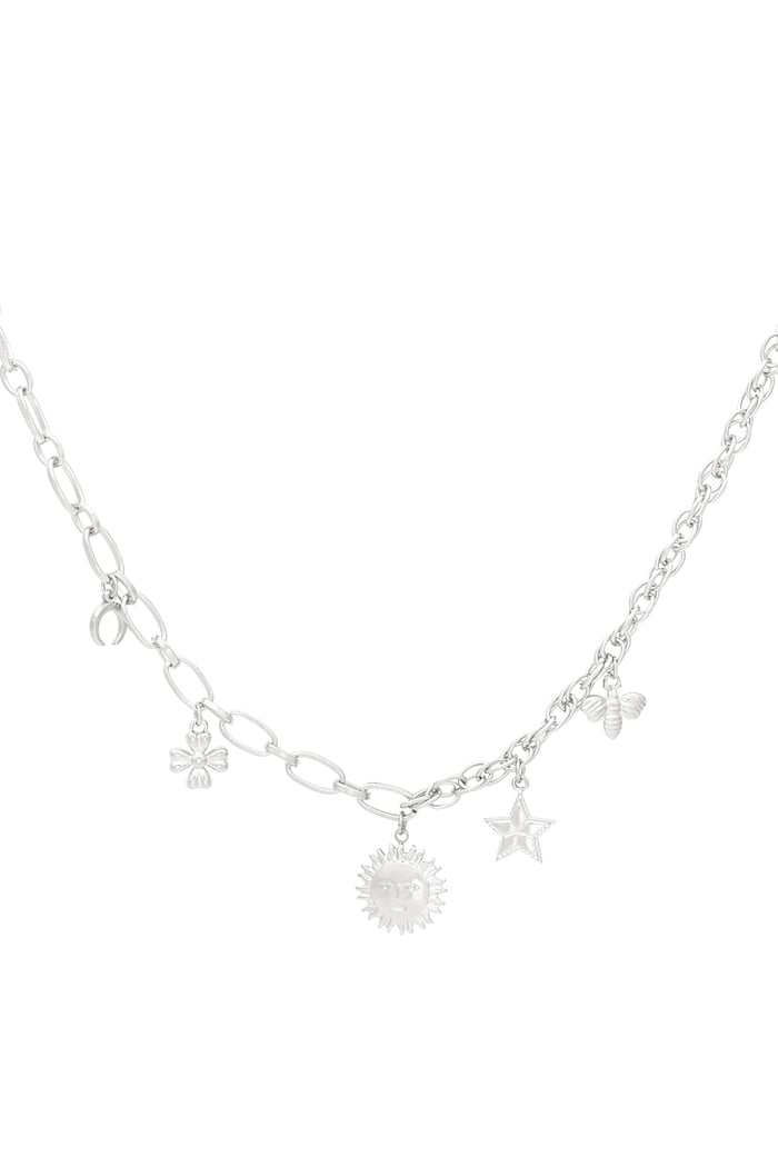 Celestial charms necklace - Silver color 