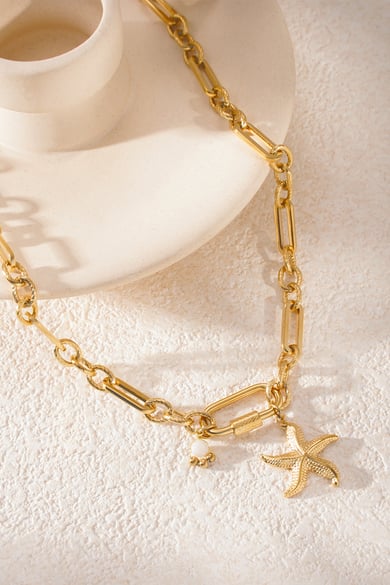 Necklace starfish dinner - Gold color h5 Picture6