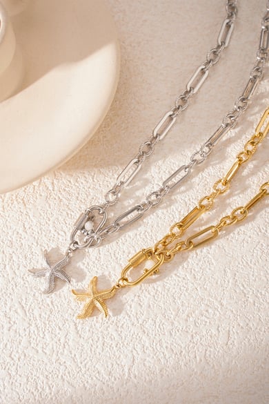 Necklace starfish dinner - Gold color h5 Picture4