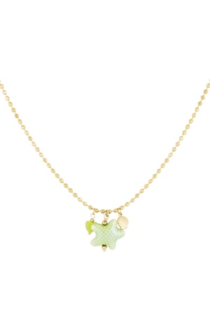 Beachside necklace - Green & gold color h5 