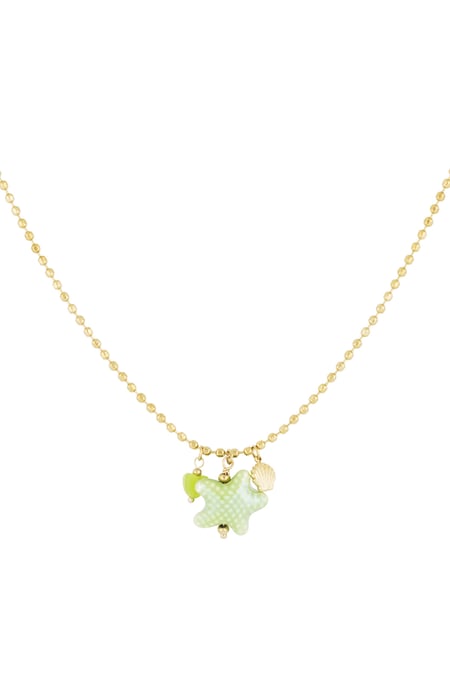 Beachside necklace - Green & gold color 2