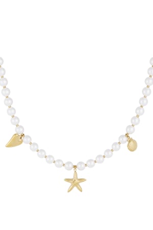 Pearl necklace sea day - Gold color h5 