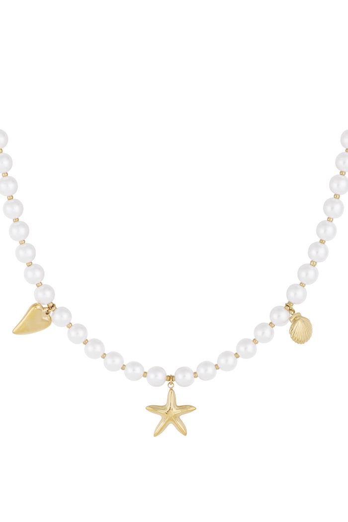 Pearl necklace sea day - Gold color 