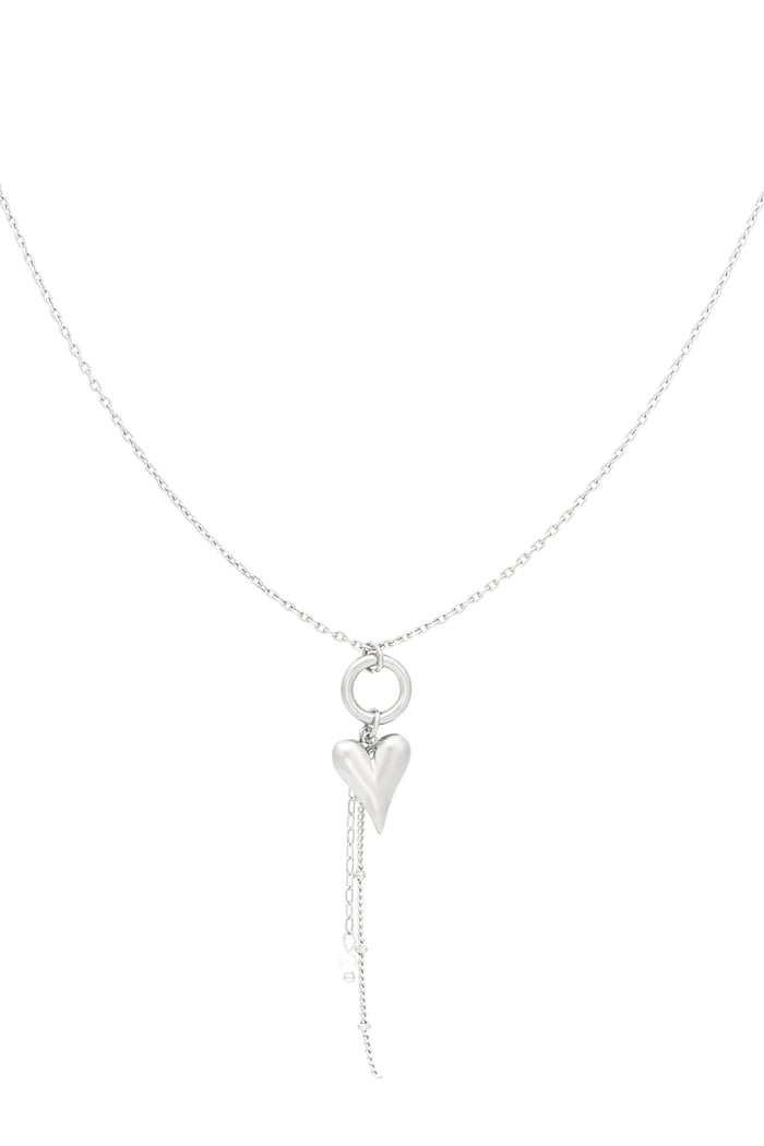 Collier coeur pur - Couleur argent 