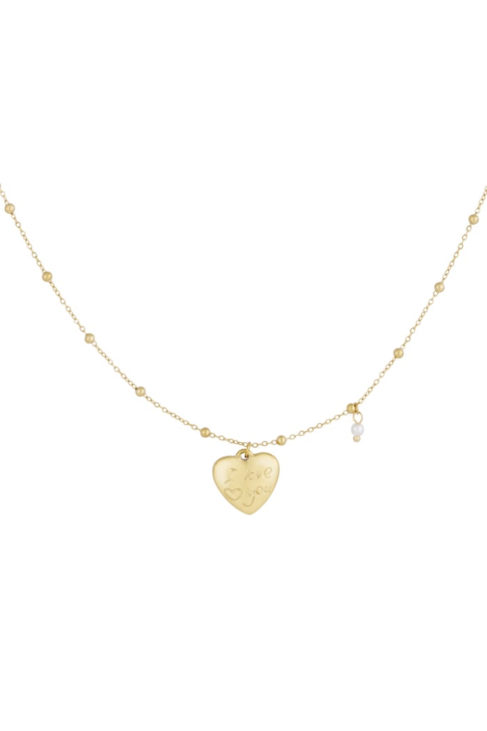 Collier "Je t'aime" - Couleur or 