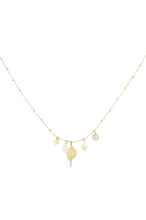 Coastal charm necklace - Gold color h5 