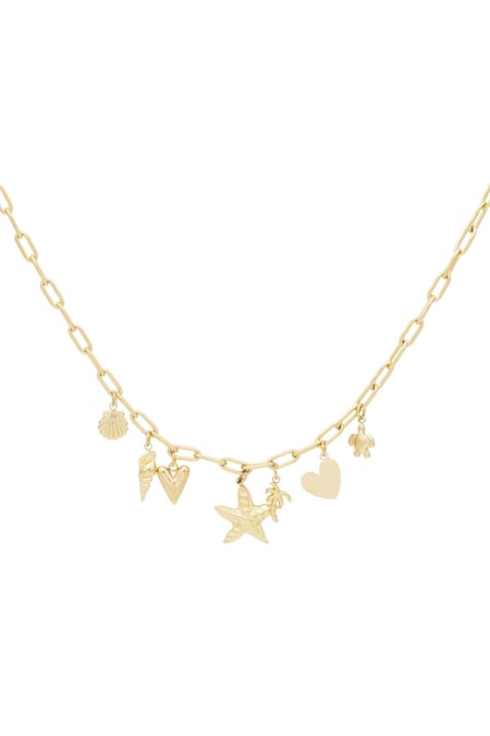 Beach babe charm necklace - Gold color 2