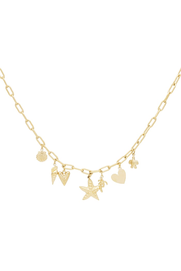 Beach babe charm necklace - Gold color 