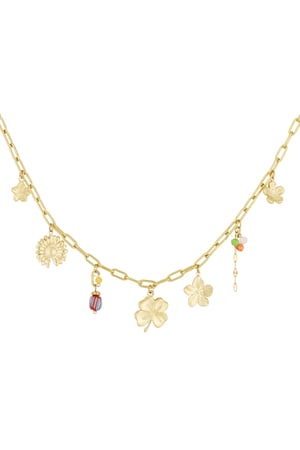 Flower necklace - Gold color h5 