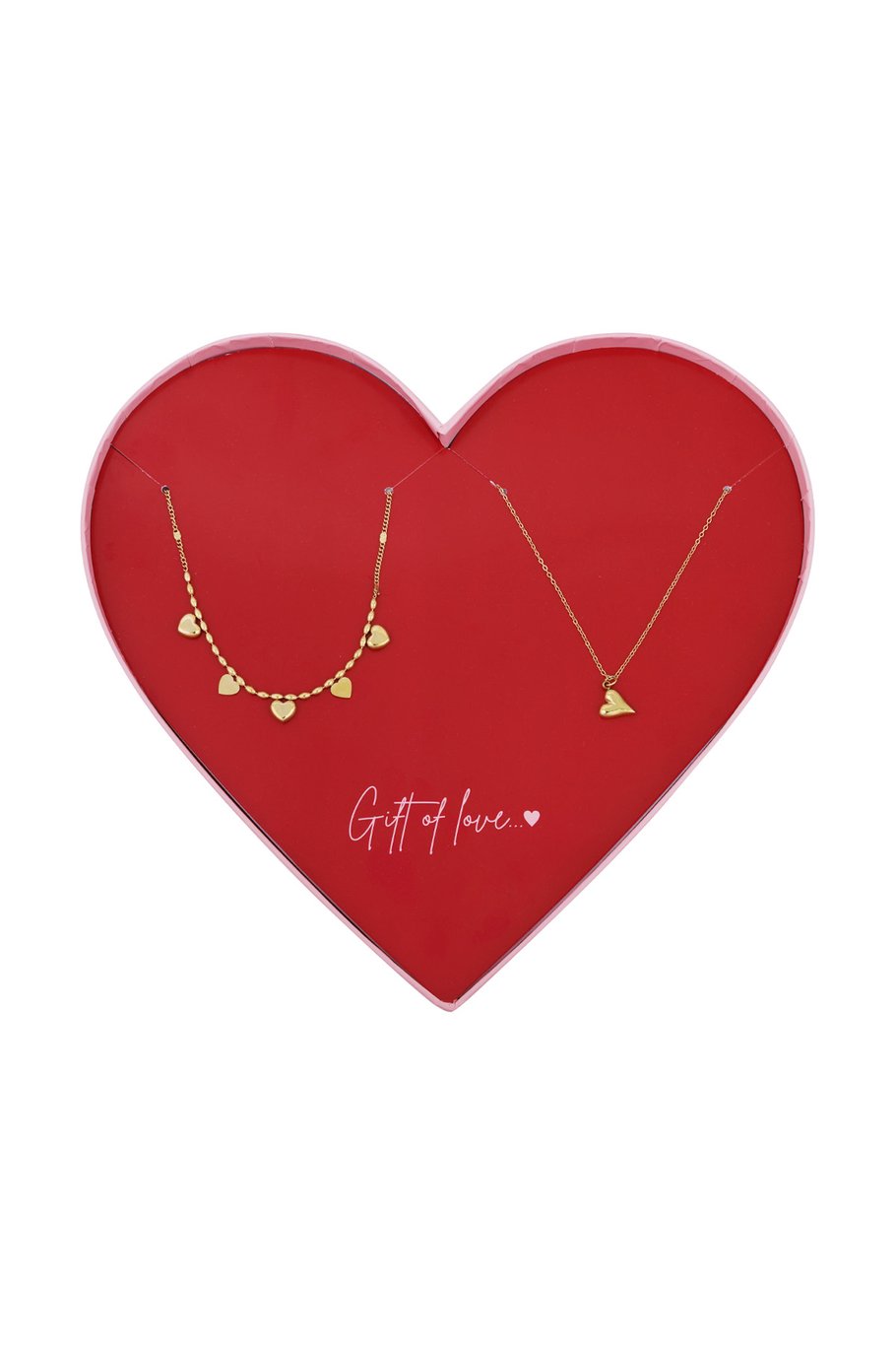 Colliers en acier inoxydable avec inscription « Cadeau d'amour » - Couleur or 
