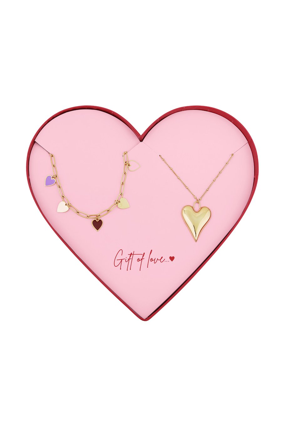 Collane mini cuori in acciaio inossidabile Gift of love - Colore oro 