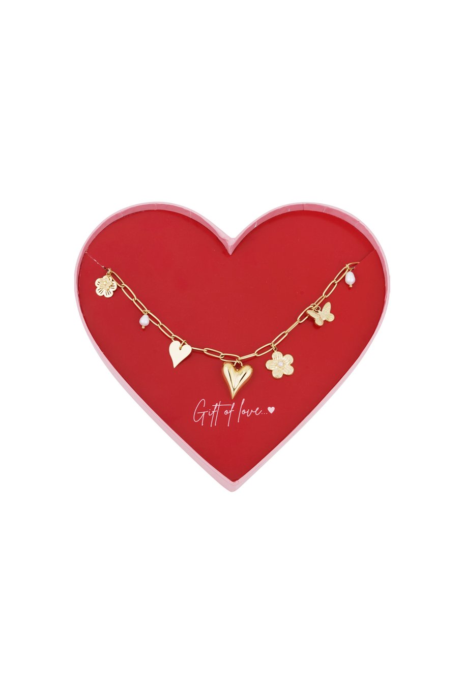 Regalo de amor Cadena de eslabones de acero inoxidable - Color dorado 