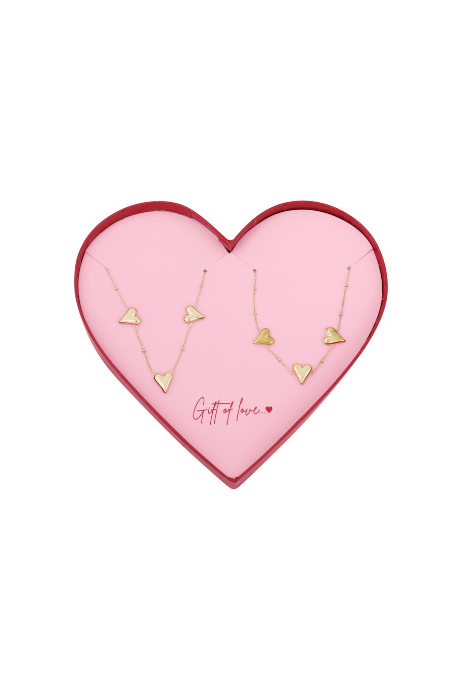Geschenk der Liebe Halskette und Armband aus Edelstahl – Goldfarben