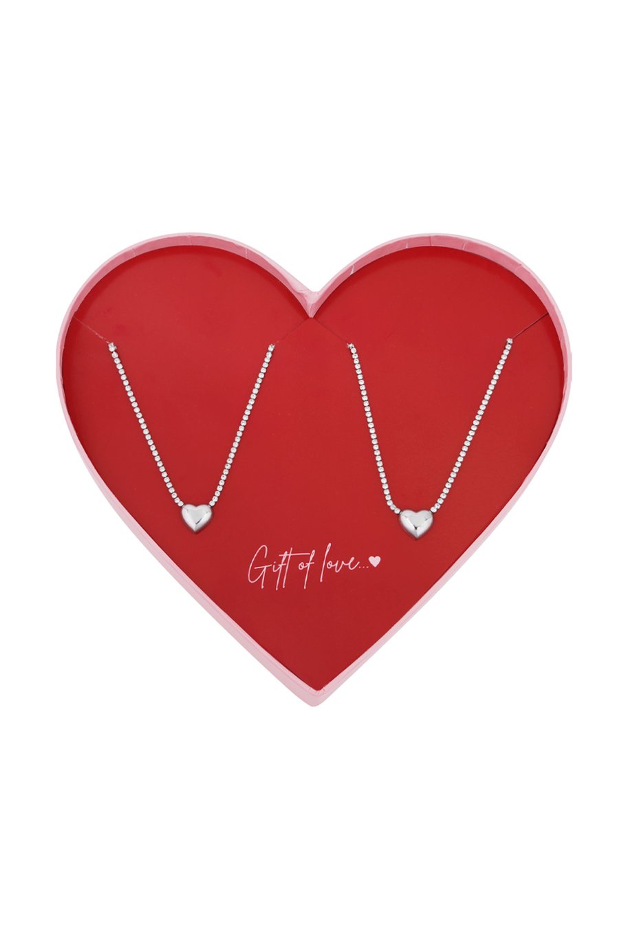 Gift of love Stainless steel hearts Necklace - Silver color  