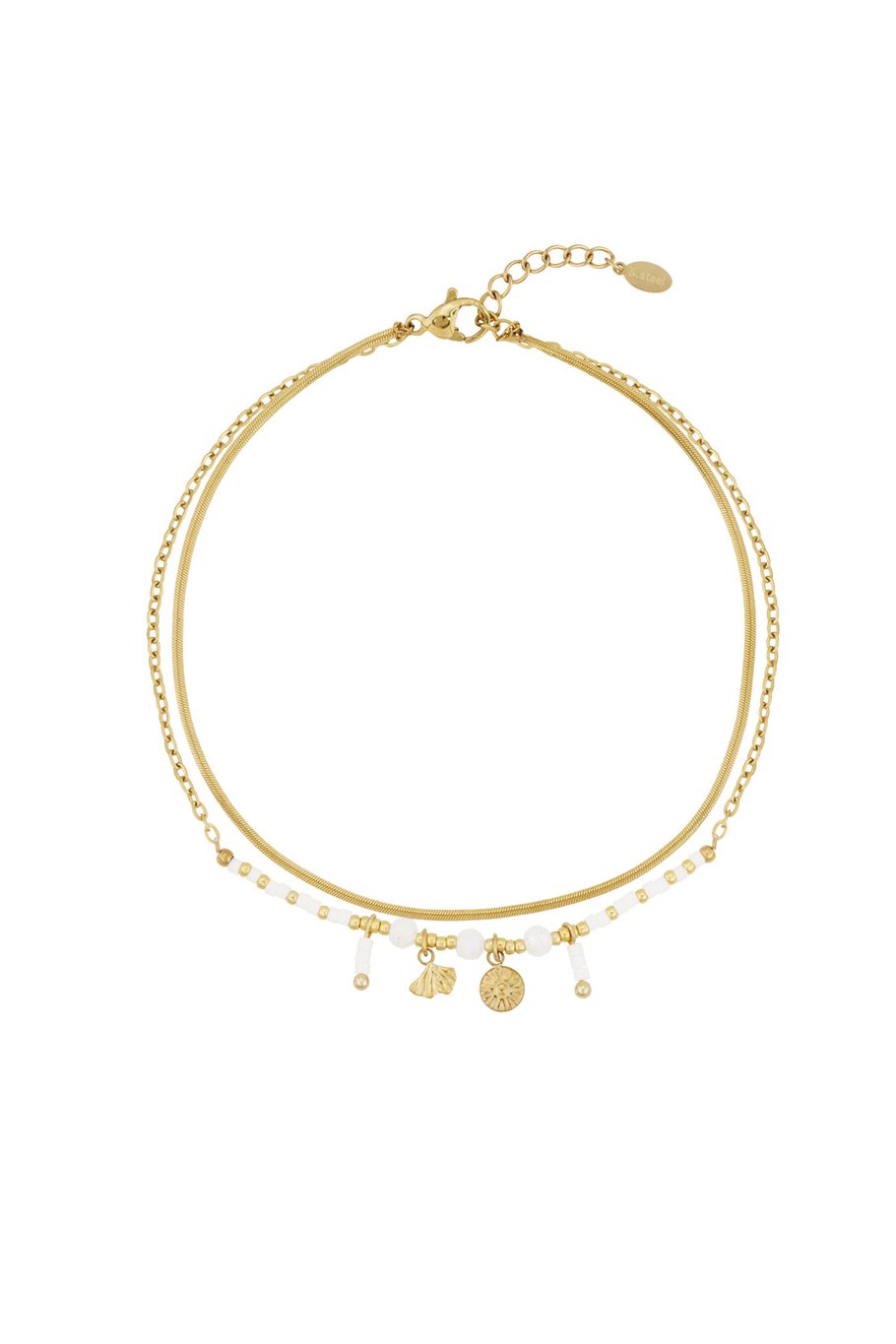 Classy Vibe Ankle Bracelet - White Gold Color  