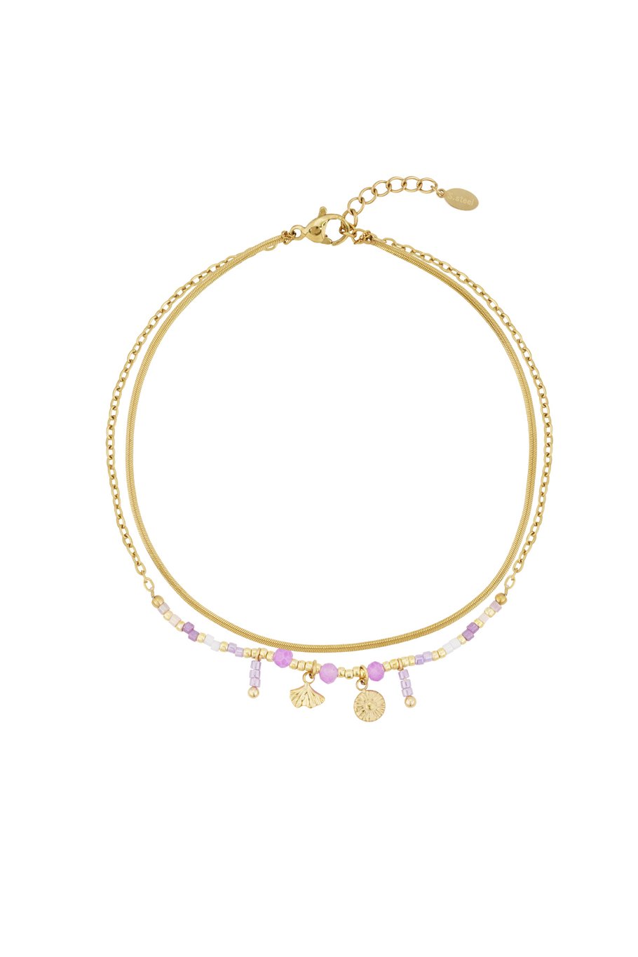 Classy Vibe Ankle Bracelet - Purple 