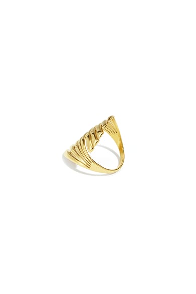 Anillos de acero inoxidable con forma irregular, estilo casual, diario, serie simple, joyería para mujer h5 Imagen4