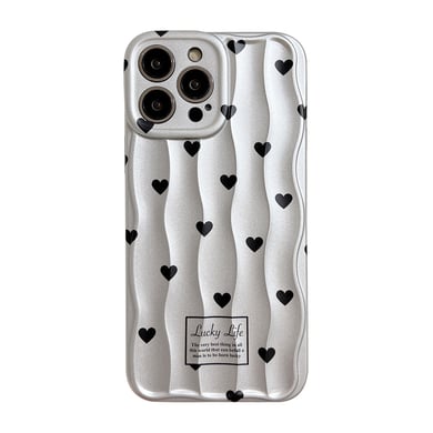 1 custodia per telefono da donna di alta qualità, leggera e di lusso, con cuori e pois h5 Immagine2
